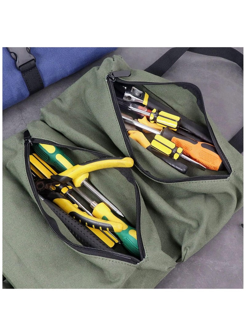 Purpose Tool Roll Up Pouches With Zipper Electricians Wrench Tool Roll Organizer (green) - Image 5
